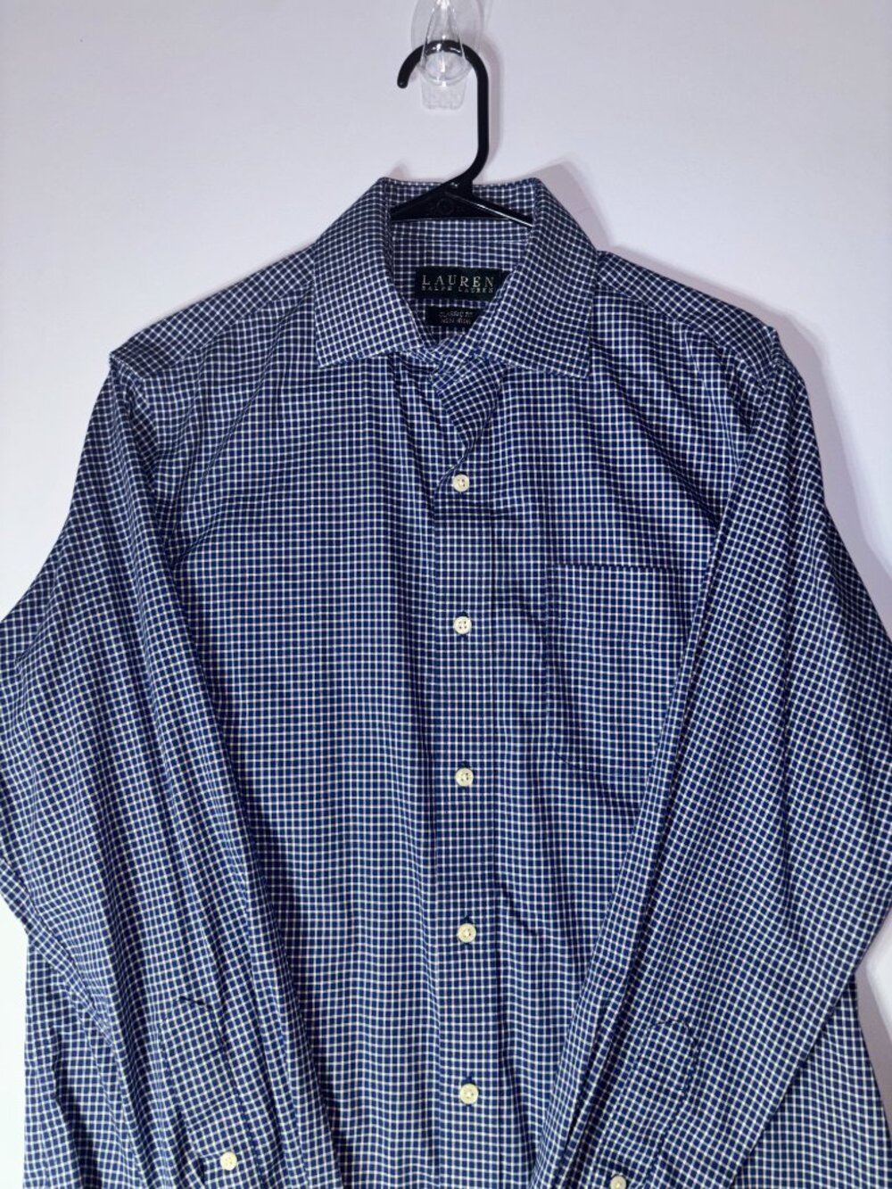 Lauren Ralph Lauren Blue Gingham Dress Shirt Classic Fit